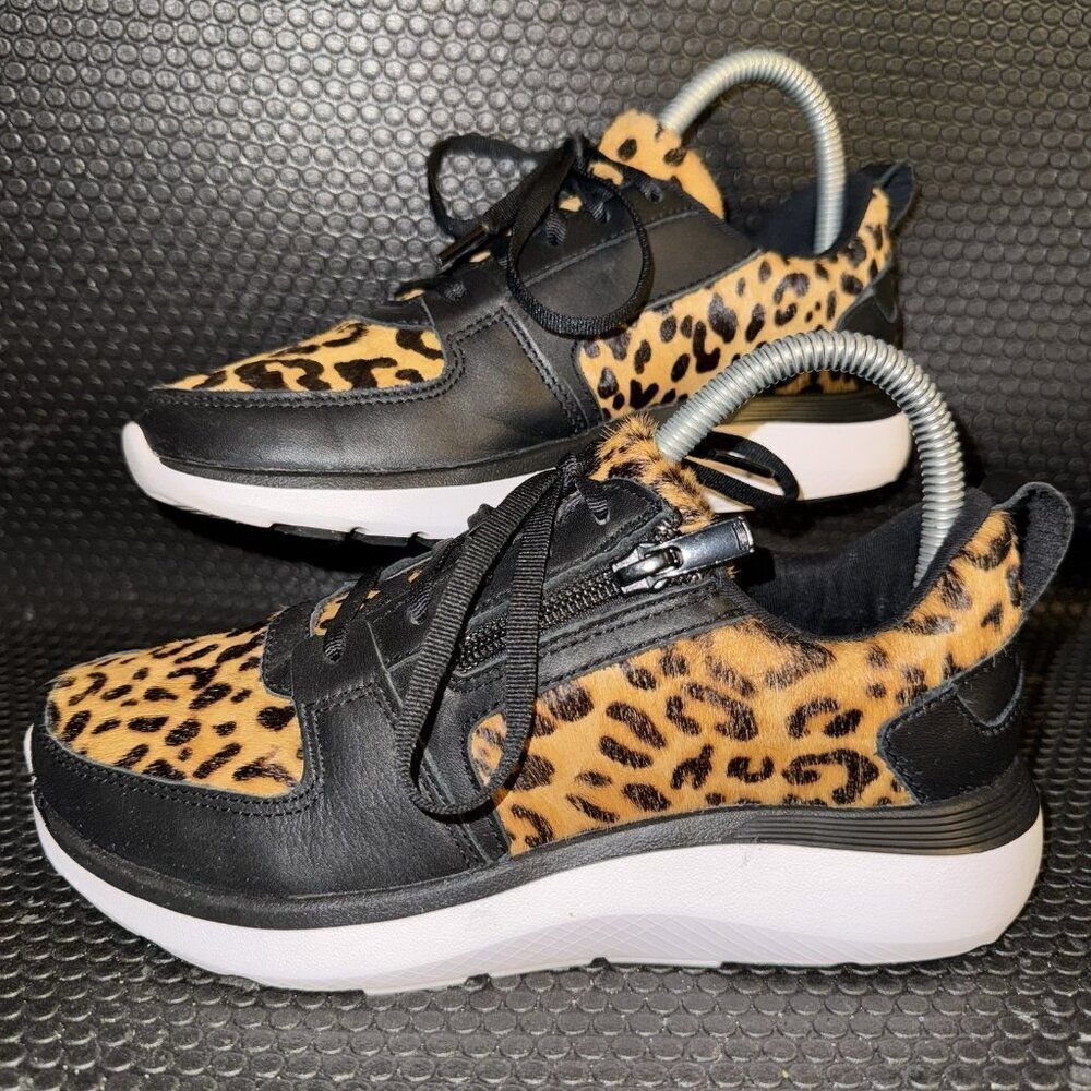 Vionic Remi Leopard Print Casual Comfort Walking Lace Up Sneakers Womens Size 5